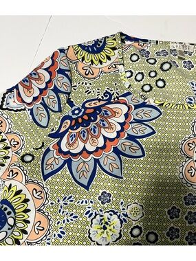 Spense Floral Pattern Blouse in Blue, Peach, Yellow, Navy